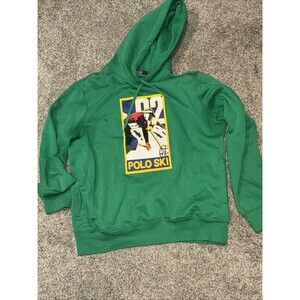 Men’s Size Medium Polo By Ralph Lauren Polo Ski 92 Hoodie Green